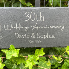 Load image into Gallery viewer, ANNIVERSARY SLATE SIGN - For Couple - Personalised Keepsake - 20th 25th 30th 40th 50th 60th Wedding Anniversary Gift