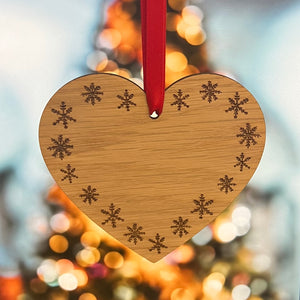 PERSONALISED CHRISTMAS WOODEN Heart - Any Message - Any Text - Hanging Heart - Christmas Decoration - Friend Gift - Custom Gift