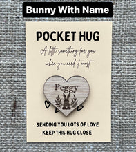 Load image into Gallery viewer, PET POCKET HUG - Pet Memory - Pet Loss - Personalised - Letter Box Gift - Oak Wood Heart with card - Rainbow Bridge