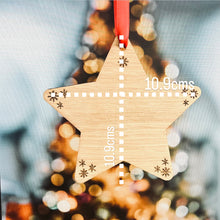 Load image into Gallery viewer, PERSONALISED CHRISTMAS WOODEN Star - Any Message - Any Text - Hanging Star - Christmas Decoration - Friend Gift - Custom Gift