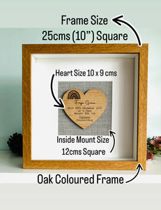 NEW BABY PERSONALISED Picture Frame - Keepsake Print - New Birth Gift - Baby Boy or Girl - Birth Details - Laser Engraved Heart