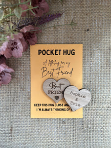 FRIENDSHIP POCKET HUG - Best Friends Since - Personalised Friend Gift - Bestie Gift - Friendship Group