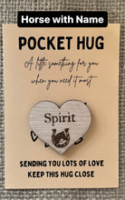 Load image into Gallery viewer, PET POCKET HUG - Pet Memory - Pet Loss - Personalised - Letter Box Gift - Oak Wood Heart with card - Rainbow Bridge