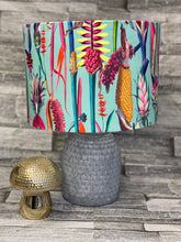 Load image into Gallery viewer, Velvet Lampshade, Handmade, Blue, Botanical, Lamp Shade - Butterfly Crafts