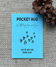 Load image into Gallery viewer, GOOD LUCK TOKEN - Pocket Hug - Heart shaped Wood - Good Luck Gift - Oak 4cm - Letterbox Gift - Butterfly Crafts