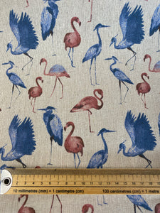 Heron and Flamingo Fabric by the metre - Butterfly Crafts