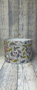 Drum Lampshade - Grey and Ochre, Berries - Butterfly Crafts