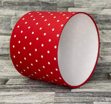Load image into Gallery viewer, Drum Lampshade - Red Stars - Butterfly Crafts