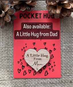 DAUGHTER POCKET HUG - Heart shaped - Daughter Gift - Oak 4cm - Letterbox Gift - Gorgeous Daughter - Little Hug from Mum - Butterfly Crafts