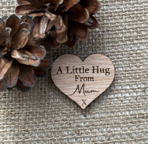 SON POCKET HUG - Heart shaped - Son Gift - Oak 4cm - Letterbox Gift - Amazing Son - Little Hug from Mum - Butterfly Crafts