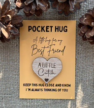 Load image into Gallery viewer, CWTCH POCKET HUG - Friend Gift - Mum Gift - Pocket Hug Token - Heart Shaped - Oak 4cm - Letterbox Gift - Butterfly Crafts
