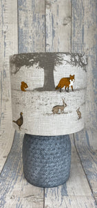 Drum Lampshade or Ceiling Shade - Woodland Animals - Butterfly Crafts