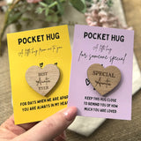 AUNTIE POCKET HUG - Heart shaped - Auntie Gift - Oak 4cm - Letterbox Gift - Special Auntie - Best Auntie Ever - Butterfly Crafts