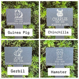 CUSTOM PET MEMORIAL Slate - Pet Grave Marker - Family Pet Loss - Dog, Cat, Chinchilla, Tortoise - Butterfly Crafts