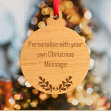 PERSONALISED CHRISTMAS WOODEN Bauble - Any Message - Any Text - Hanging Baubale - Christmas Tree Decoration - Friend Gift - Custom Gift - Butterfly Crafts