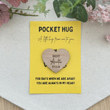 AUNTIE POCKET HUG - Heart shaped - Auntie Gift - Oak 4cm - Letterbox Gift - Special Auntie - Best Auntie Ever - Butterfly Crafts