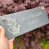 RUSTIC SLATE SIGN for Grandad's Shed - Personalised Outdoor Decor - Father's Day Gift - Grandparent Gift - Butterfly Crafts