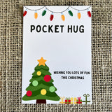 CHRISTMAS POCKET HUG - Personalised Gift - Wooden Star - Missing you Token - Laser Engraved Oak - Stocking Filler - Letterbox Gift - Butterfly Crafts