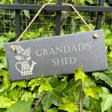 RUSTIC SLATE SIGN for Grandad's Shed - Personalised Outdoor Decor - Father's Day Gift - Grandparent Gift - Butterfly Crafts