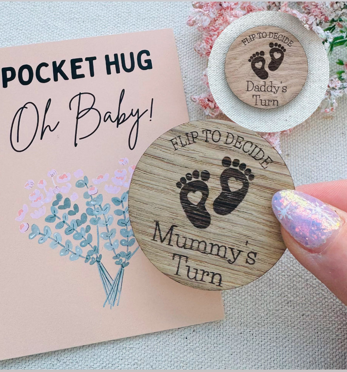 Parenting Decision Coin New Parent Decision Coin - Mommy Vs Daddy Baby Care  Duty Flipper With Leather Case Fun Flip Coin For Baby Care Duties Sharing