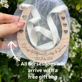 WEDDING HORSESHOE GIFT - Personalised - Bride Gift - Happy Couple - Good Luck - Congratulations on your Wedding Day - Anniversary Gift - Butterfly Crafts