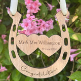 WEDDING HORSESHOE GIFT - Bride and Groom Gift - Personalised - Happy Couple - Good Luck - Congratulations on your Wedding Day - Butterfly Crafts