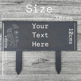 PERSONALISED SLATE GARDEN Sign - Your Own Words- Memorial Plaque - Large Stake Sign - Any Text - Butterfly Crafts