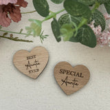 AUNTIE POCKET HUG - Heart shaped - Auntie Gift - Oak 4cm - Letterbox Gift - Special Auntie - Best Auntie Ever - Butterfly Crafts