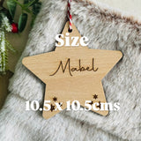 PERSONALISED CHRISTMAS STOCKING Label - Wooden Present Tag - Laser Engraved Name