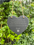 PERSONALISED MEMORIAL PLAQUE - Large Slate Heart 25cms - In Memory Of - Pet Loss Gift - Garden Sign - Those we Love Don't go Away