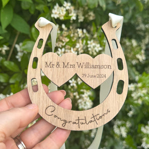 WEDDING HORSESHOE GIFT - Bride and Groom Gift - Personalised - Happy Couple - Good Luck - Congratulations on your Wedding Day - Butterfly Crafts