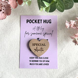 AUNTIE POCKET HUG - Heart shaped - Auntie Gift - Oak 4cm - Letterbox Gift - Special Auntie - Best Auntie Ever - Butterfly Crafts