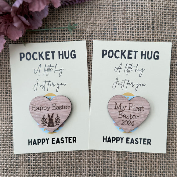 EASTER POCKET HUG - Easter Wishes - My First Easter - Some Bunny Loves you - Happy Easter - Easter Card - 4mm Oak - Butterfly Crafts