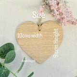 PERSONALISED WOODEN HEART - Any Message - Any Text - Hanging Heart - Wedding Heart - Friend Gift - Custom Gift - Butterfly Crafts