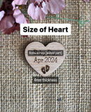 PREGNANCY ANNOUNCEMENT REVEAL - Personalised Wooden Heart Pocket Hug and Card - Baby Due Date - Expecting a baby - Butterfly Crafts