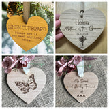 PERSONALISED WOODEN HEART - Any Message - Any Text - Hanging Heart - Wedding Heart - Friend Gift - Custom Gift - Butterfly Crafts