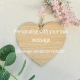 PERSONALISED WOODEN HEART - Any Message - Any Text - Hanging Heart - Wedding Heart - Friend Gift - Custom Gift - Butterfly Crafts