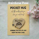 PET POCKET HUG - Pet Memory - Pet Loss - Personalised - Letter Box Gift - Oak Wood Heart with card - Rainbow Bridge - Butterfly Crafts