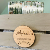 PERSONALISED CHRISTMAS EVE Box Label - Wooden Present Gift Tag - Laser Engraved Name