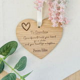 GRANDPARENTS PERSONALISED GIFT - Custom Hanging Heart - For Nanny Grandma - Mothers Day Gift - Birthday - Wooden Heart - Butterfly Crafts