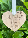 PERSONALISED WEDDING HEART - Wooden Hanging Heart for the Happy Couple - Mr and Mrs - Mr and Mr - Mrs and Mrs - Wedding Keepsake Gift - Butterfly Crafts