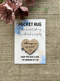 SYMPATHY POCKET HUG - Friend Memory - Family Loss - Personalised - Letter Box Gift - Oak Wood Heart with card - Angel in Heaven - Butterfly Crafts