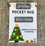 CHRISTMAS POCKET HUG - Personalised Gift - Wooden Star - Missing you Token - Laser Engraved Oak - Stocking Filler - Letterbox Gift - Butterfly Crafts