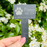 CUSTOM PET MEMORIAL Slate - Pet Grave Marker - Family Pet Loss - Dog, Cat, Hamster, Rabbit