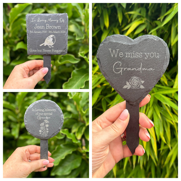 MEMORIAL GARDEN PLAQUE - Grave Marker - Birthday Memorial - Christmas Decoration