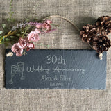 ANNIVERSARY SLATE SIGN - For Couple - Personalised Keepsake - 25th Wedding Anniversary Gift - Silver Anniversary - Butterfly Crafts