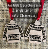 PERSONALISED CHRISTMAS JUMPER Ornament 2024- Laser Engraved - Christmas Sweater - Custom Christmas Tree Decoration