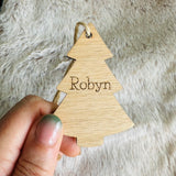 PERSONALISED TABLE DECORATION - Wooden Name Bauble, Star, Heart, Tree - Christmas Table Decoration - Wedding Table Setting