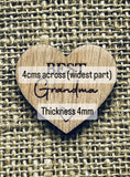 NAN POCKET HUG - Heart shaped - Nanny Gift - Oak 4cm - Letterbox Gift - Best Grandma - Love you nanny - Can be personalised - Butterfly Crafts