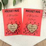 VALENTINE POCKET HUG - Valentine's Day Gift for Her - Gift for Him - Couples Gift - Wooden Heart- Love Gift - Letterbox Gift